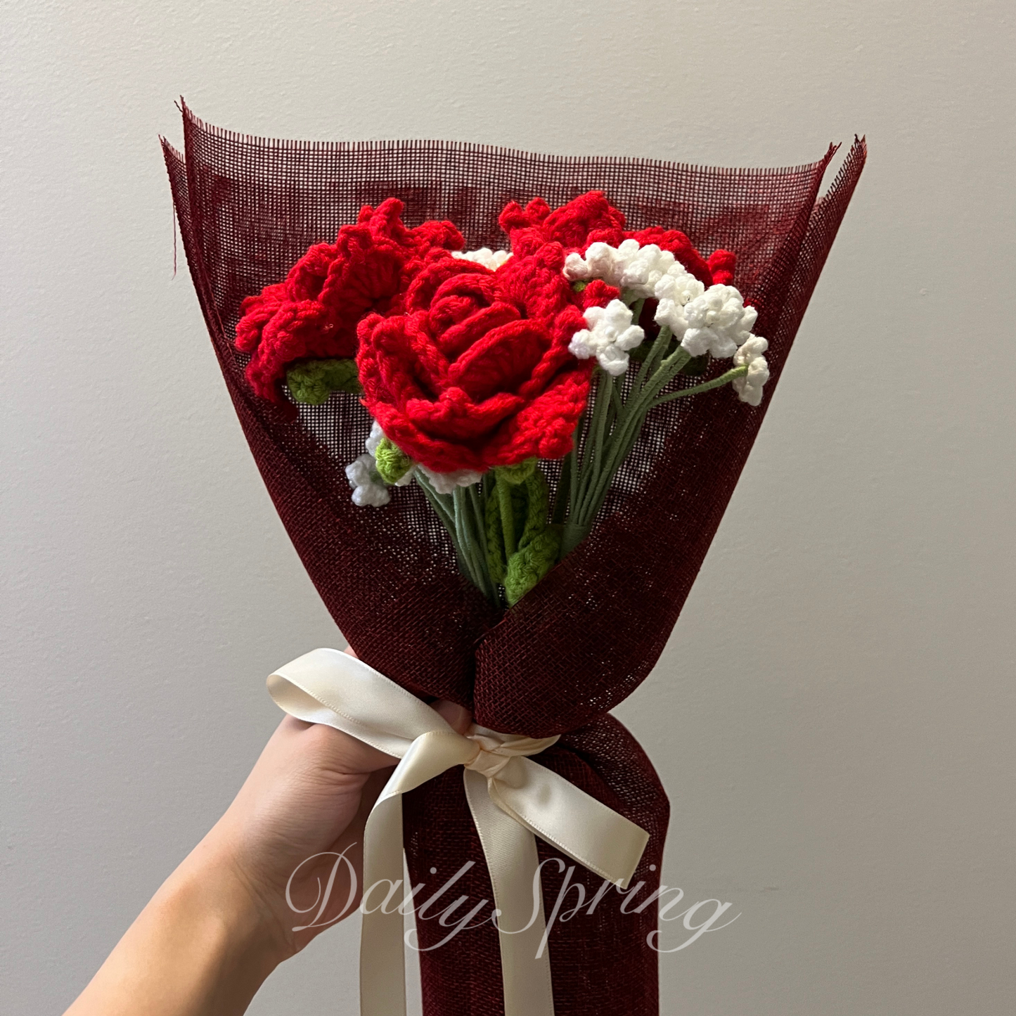 Large Rose & Baby's Breath Bouquet