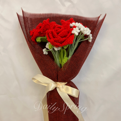 Large Rose & Baby's Breath Bouquet